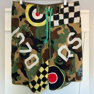 Vintage Quicksilver army & navy camo swim shorts